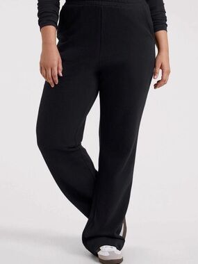 nuuds Black Wide-Leg Pull-On Pants size small